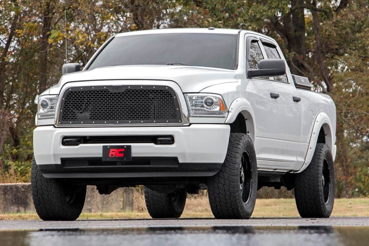 Ram 3500 Mesh Grille - Rough Country - Corrosion Resistant Black Powdercoat - Black - '13-'18